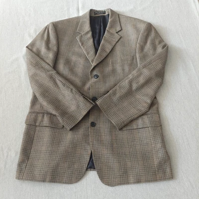 Vintage Andrew Fezza Men’s 42R Silk Worsted Wool Blazer Jacket Houndstooth Check - Image 1 of 4