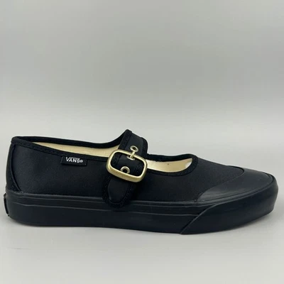Vans Mary Jane Women Size 6 Ballet Black Satin Buckle Strap Shoes NEW - Image 1 of 4