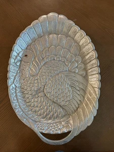Vintage 1970er Arthur Court Türkei Servierplatte Tablett Thanksgiving 26 x 17 Aluminium - Bild 1 von 6
