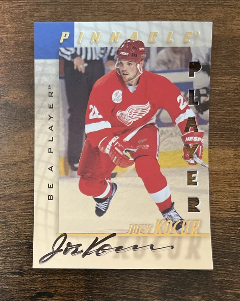 1997-98 Pinnacle Be A Player Die Cut Foil Auto Joe Kocur #153 Detroit Red Wings - Image 1 of 2