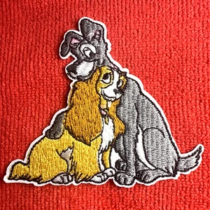 🔥Vintage Disney Cartoon Lady and the Tramp Iron-On Embroidered Patch Disneyland - Picture 1 of 4