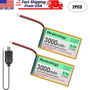 3.7V 3000mAh LiPo Battery 1S PH2.0 Plug with Cable Charger for Meshtastic Device - Picture 1 of 8