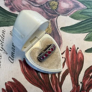 New Sterling Silver Geuine Ruby Eternity Band Ring - Picture 1 of 5