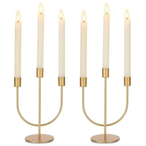 Gold Candle Holders Candelabra Candlestick Holder Centerpiece For Tables Taper C - Picture 1 of 7