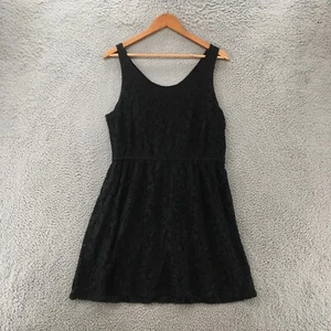 Kensie A Line Dress Womens L Black Viscose Blend Scoop Neck Sleeveless Pullover - Picture 1 of 11