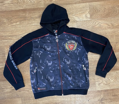 VETEMENTS Official Isle Of Man Hoodie Child’s Size 12 13 Years Black Grey Accents Full Zip