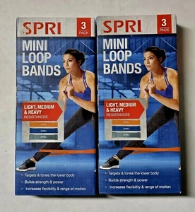 ***(Lot Of 2) Spri-Mini Loop Bands Light, Medium & Heavy Resistance Bands 3-Pack - Picture 1 of 7