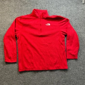 The North Face Fleece Pullover L 1/2 Zip Sweater Red Mens Large Base Layer - Picture 1 of 14