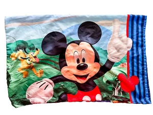 Disney Pillowcase Pillow Sham Mickey Goofy Donald Duck Reversible Kids Room - Picture 1 of 10