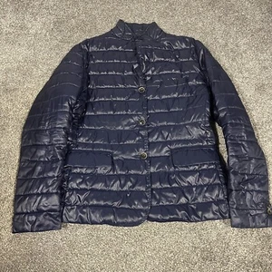 At.P.Co Puffer Jacket Womens 2XL XXL Blue Mid Length Long Sleeve Button Front - Picture 1 of 15