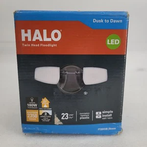 HALO LED 180W Dusk to dawn twin head floodlight 2350 Lumens FT28VCIB - Picture 1 of 4