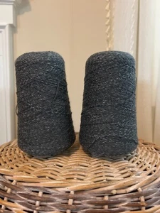 Lot of 2 Grey/White Peruvian Alpaca/Merino/Nylon Mix Yarn #1weight 1lb 4oz - Picture 1 of 4