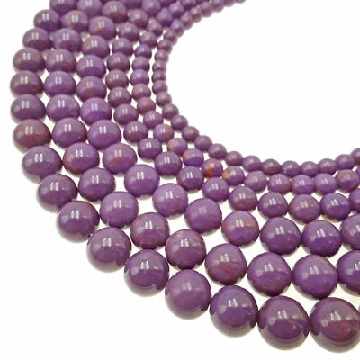 Purple Phosphosiderite Smooth Round Beads 4mm 6mm 7mm 8mm 9mm 10mm 15.5" Strand - Image 1 of 3
