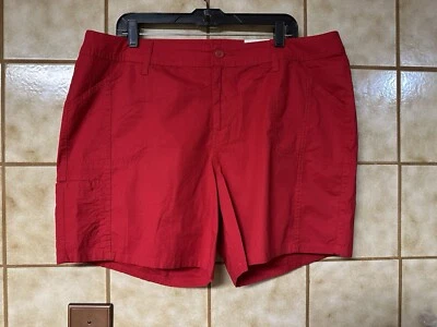 St. John's Bay Women's Plus Mid Rise Chino Shorts Size 18W Biscotti NEW 7" - Image 1 of 4