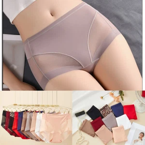 Slip donna vita alta maglia tinta unita ultrasottile sexy taglie forti mutande 91431 - Foto 1 di 40