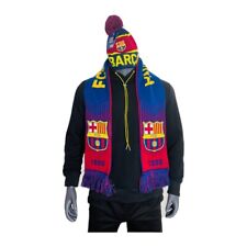 FC BARCELONA BEANIE AND SCARF REVERSIBLE  SET 2 PIECES