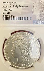 2023-FIJI MORGAN DOLLAR "1891-CC"  NGC MS-70 EARLY RELEASE! - Picture 1 of 3