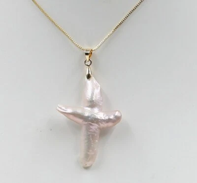 Collar de perlas cultivadas de dos tonos Amazement 30x42 mm joyería 18"" Foto 1 de 4