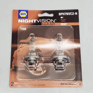 NAPA (2 Pack) NightVision Clear Halogen Headlamps H7 High/Low Beam Bright BPH7NV - Picture 1 of 5