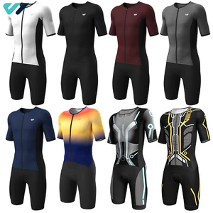 Wulibike Men's Triathlon Suit Professional Trisuit Short Sleeve Ironman Races - Picture 1 of 25