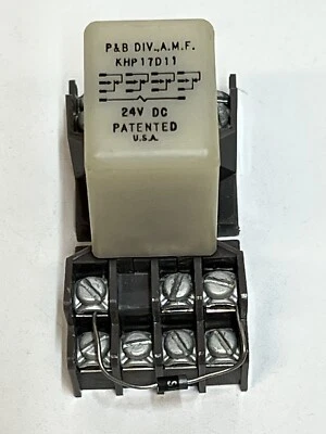 AMF Potter & Brumfield KHP17D11 24V DC Relay with 27E166 Socket Base 5A 300V USA - Image 1 of 4