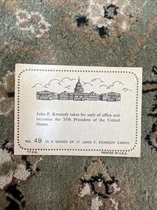 John F Kennedy Trading Cards No. 49- COMPLETE YOUR SET - Picture 1 of 2