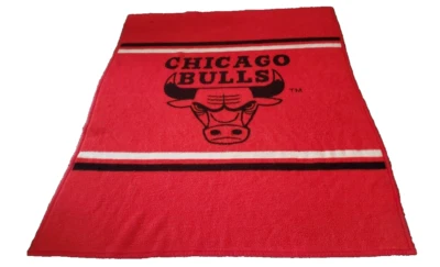 Vintage Biederlack Chicago Bulls Throw Blanket Red Black 58X72 " 1990’s NBA USA - Image 1 of 4