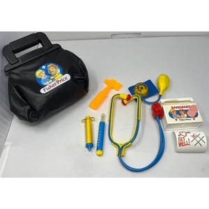1987 Vintage Fisher-Price Medical Kit with Doctor Play Incomplete Pre-Owned - Picture 1 of 4