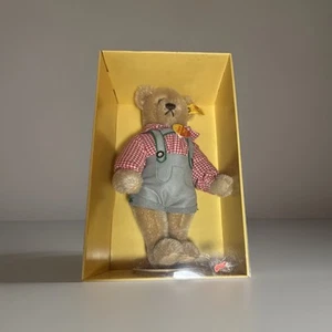 STEIFF* TEDDY BEAR IN LEDERHOSEN 0276/28 JOINTED 11" 1986 MOHAIR W/BOX/STAND - Picture 1 of 8