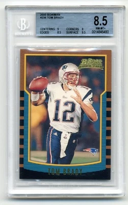 Bowman Tom Brady #236 RC BGS 2000 8,5 casi nuevo-como nuevo+ Foto 1 de 2