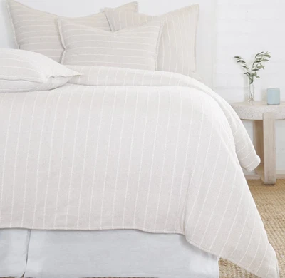 NEW$600+ Pom Pom at Home Henley Queen Duvet Cover & 2 Pillowshams Set Oat Ivory - Image 1 of 4