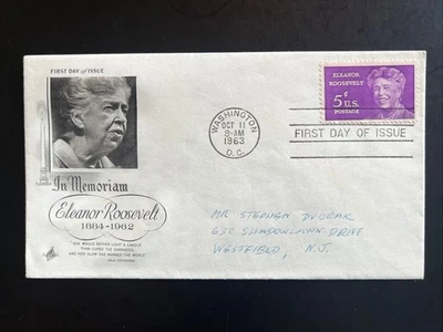 1236 Eleanor Roosevelt FDC Art Craft Oct 11, 1963 Washington DC - Image 1 of 2
