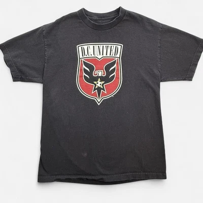 Adidas D.C. United MLS Tee Y2K Soccer Aesthetic, Black, Men’s Large graphic tee - Image 1 of 4