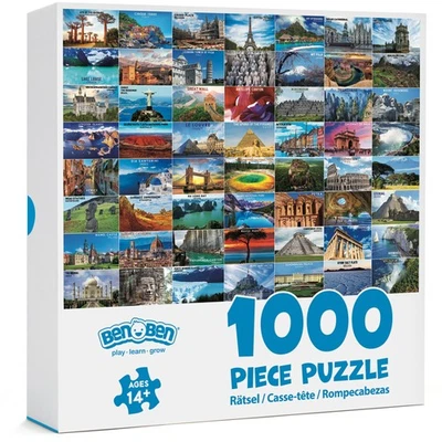 1000 Pieces Challenging Puzzles for Adults 56 Famous World Scenic Landmarks - Image 1 of 4