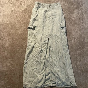 Falda Zara Mujer XS Verde Salvia Claro Carga Ranura Media Larga Modesta Minimalista - Imagen 1 de 5