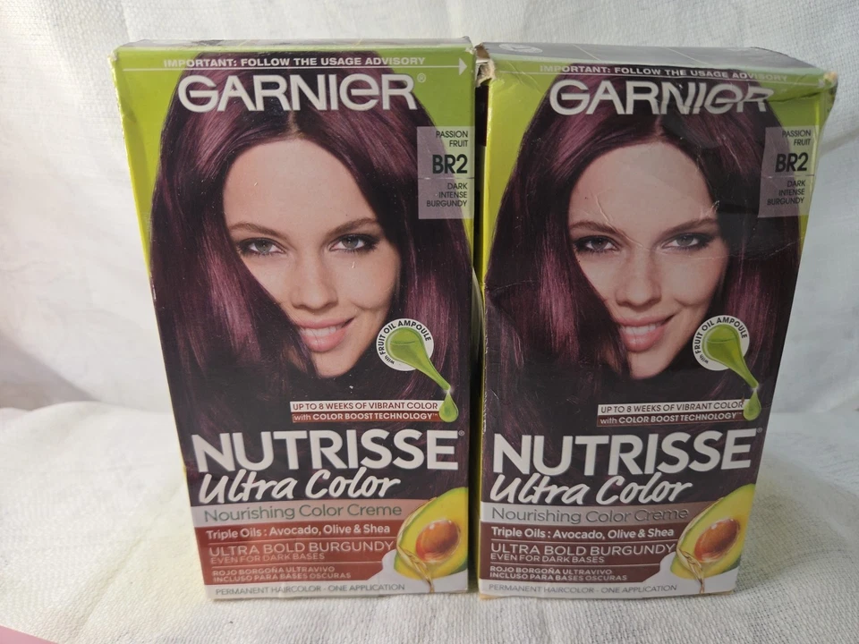 Garnier Nutrisse Passion Fruit BR2 Dark Intense Burgundy Permanent Haircolor X2 - Image 1 of 1