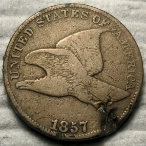1857 Flying Eagle Cent Penny 1c Collector Type Coin USA '57 One Cent Error? - Picture 1 of 8