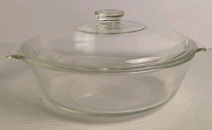 Vintage Fire King Anchor Hocking Clear 2qt Casserole Dish With Lid 438 - Picture 1 of 7