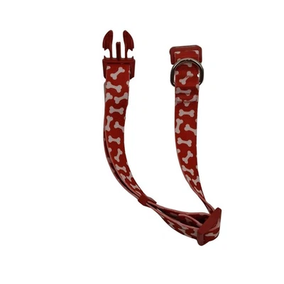 Large Dog Collar, Top Paw Adjustable Dog Collar, Red With White Bones, NWT - Image 1 of 4