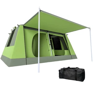 Outsunny Tenda Campeggio 8 Posti con Veranda e 2 Camere Separate 405×305×225cm - Foto 1 di 10
