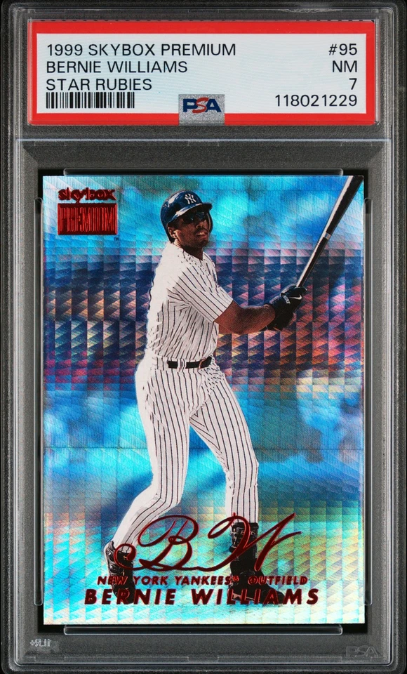 1999 SKYBOX PREM STAR RUBIES #95 BERNIE WILLIAMS 21/50 PSA 7 - Image 1 of 2