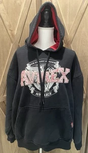 Avirex Herren Gr. 2XL Grafik bestickt Hoodie Goth Skate schwarz - Bild 1 von 18