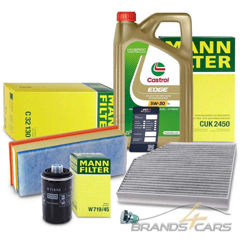 Mann Ölfilter 8L Castrol LL 5W30 229.51 für C-E-Klasse W204 W212 CLS CDI