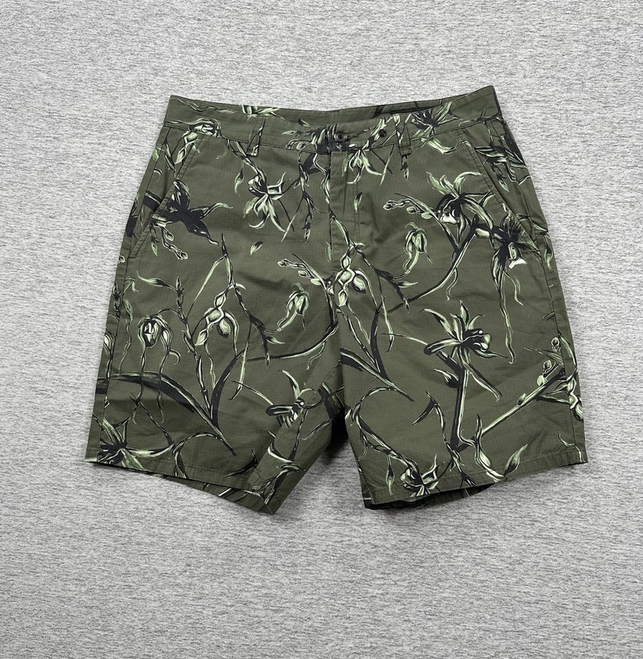 Pantalones Cortos Rag & Bone Para Hombres 31 Verde Floral Perry Ripstop Ejército Tropical Chino Exterior Foto 1 de 4
