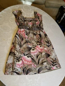 Moulinette Sours 4 Silk Grey/pink Floral Dress. Pullover. Pockets. Lined. - Picture 1 of 12