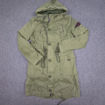 Superdry Jacket Womens XSMALL Green Parka Long Sleeve hooded winter Size XS - Image 1 of 4