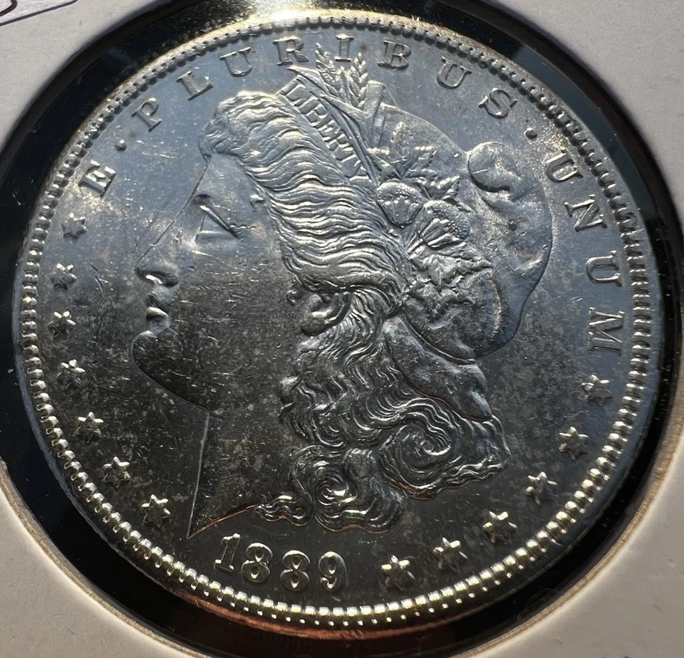 1889-S Morgan Dollar BU MS  64 w/ “Eyeliner” Die Crack – Rare S Mint Variety UNC - Image 1 of 3