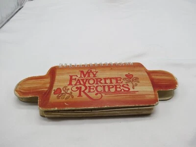 Vintage My Favorite Recipes Booklet Rolling Pin Shape with Personal Recipes - Image 1 of 4