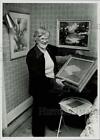 1980 Press Photo Artist Lillian Rehbock with a sampling of her artwork