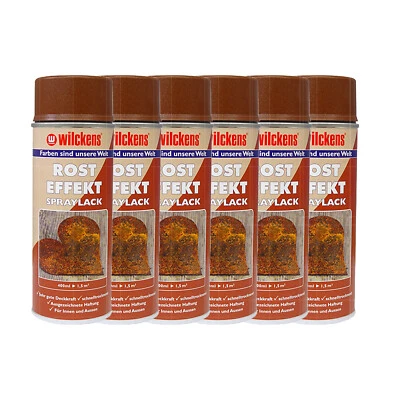 6x WILCKENS ROST EFFEKT SPRAYLACK 0.4 LTR SPRÜHLACK LACKSPRAY - Bild 1 von 2